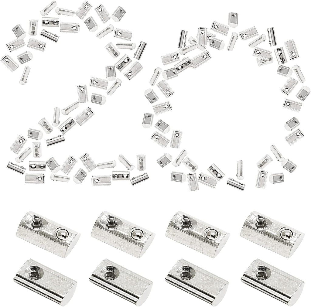 2020 Series M3 Half Round Roll in Spring T Nuts, 100 Pcs