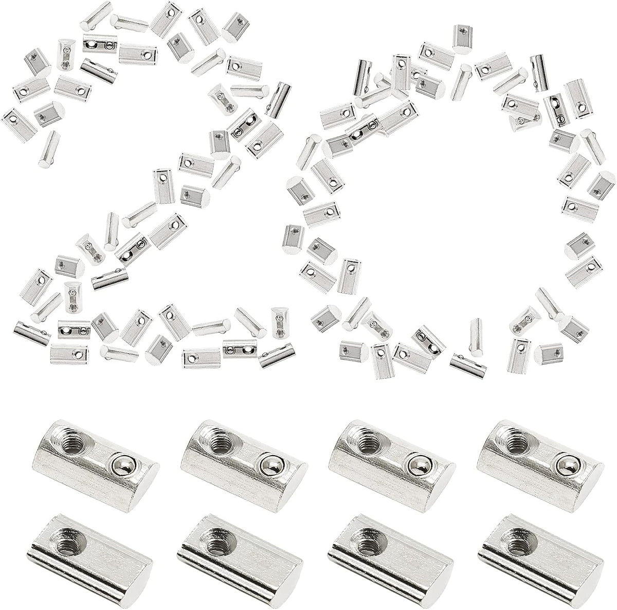 2020 Series M3 Half Round Roll in Spring T Nuts, 100 Pcs