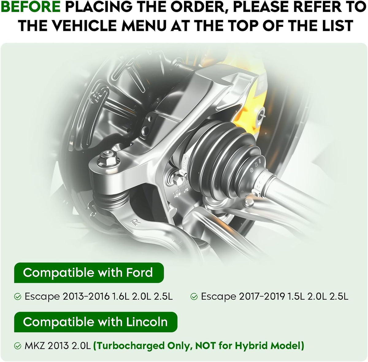 Front Left Driver Side CV Axle Shaft Assembly for Ford Escape 2.0L 2.5L (Sport Utility) 2013-2019, Escape 1.5L 2017-2019, Escape 1.6L 2013-2016 (Sport Utility), for Lincoln MKZ 2.0L (only Sedan) 2013