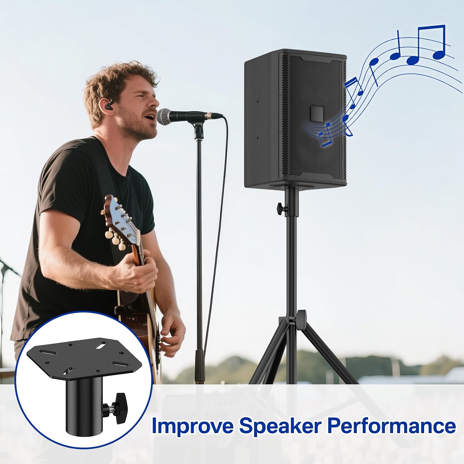 Universal 35mm Speaker Adapter Bracket for Pro Audio DJ/PA Speaker Stand Adapter - Metal Speakers Stand Mounting