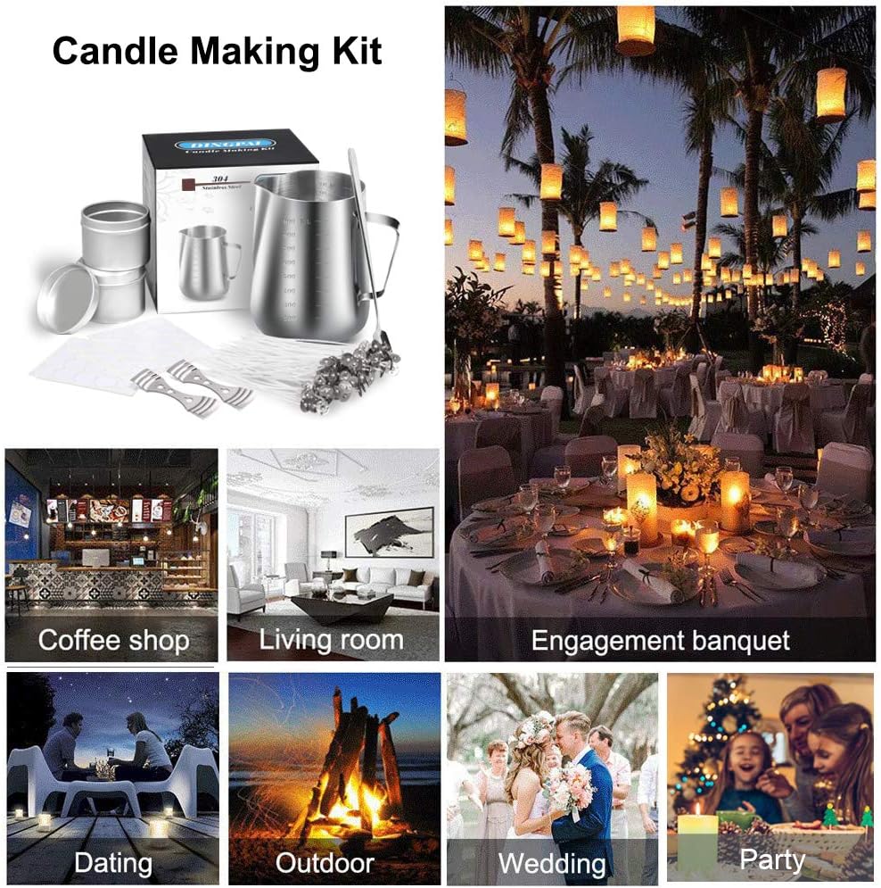 Candle Making Supplies, Wax Melting Pot, DIY Candles Craft Tools | Stainless Steel Pouring Pitcher with Spoon, Candle