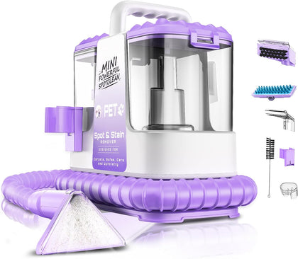 Portable Carpet & Upholstery Cleaner Machine for Pets, Deep Stain Remover with Powerful Suction, Spot Cleaner for