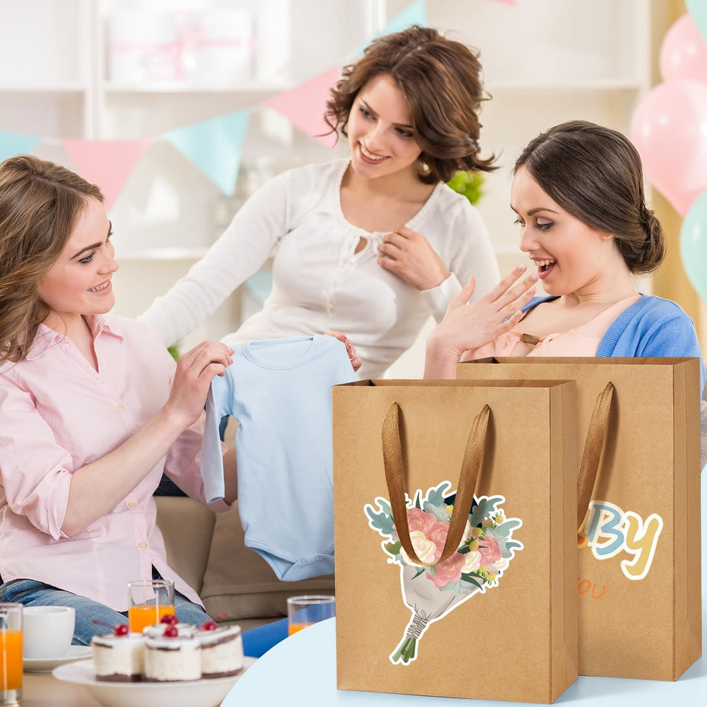 Gift Bags with Handles 8x4x11 Inch Medium Brown 25 Pack