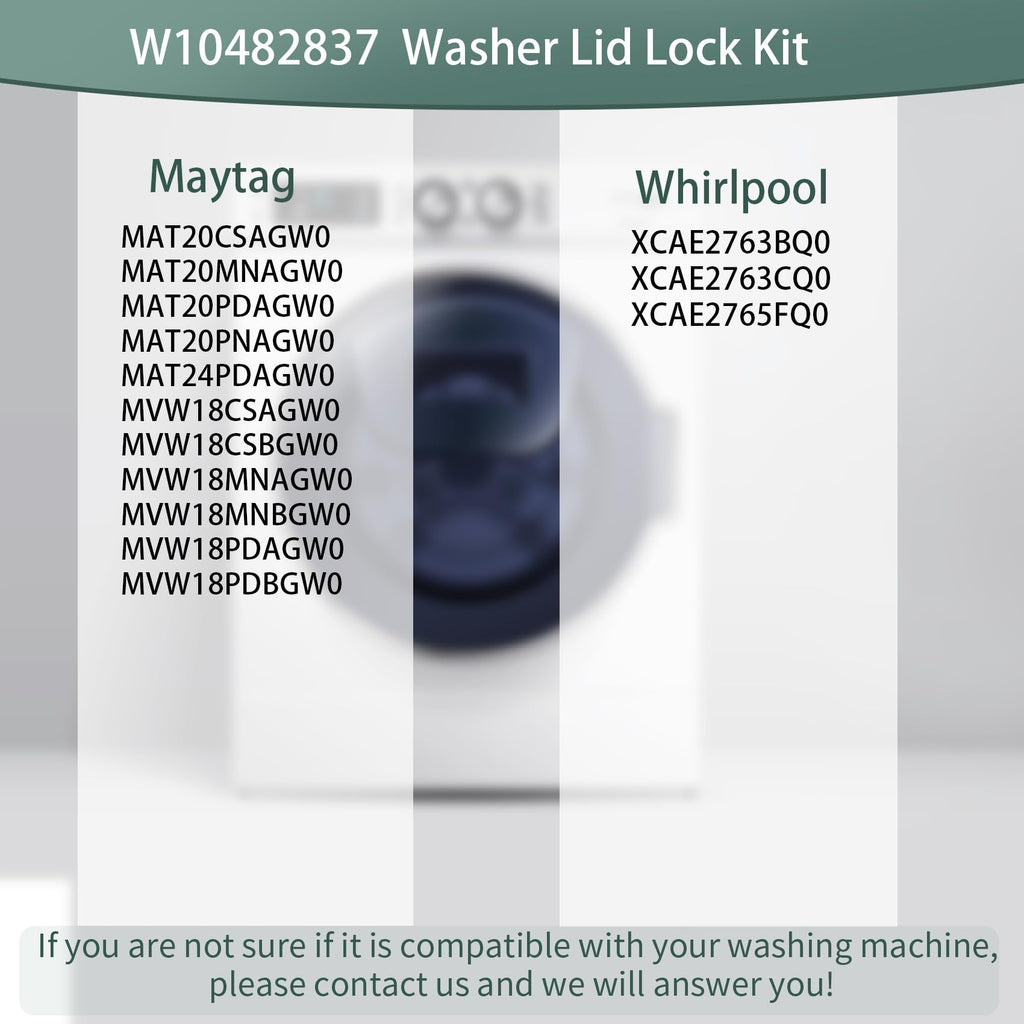 WPW10482837 W10482837 Washer Lid Lock Latch Replace FIX11755479