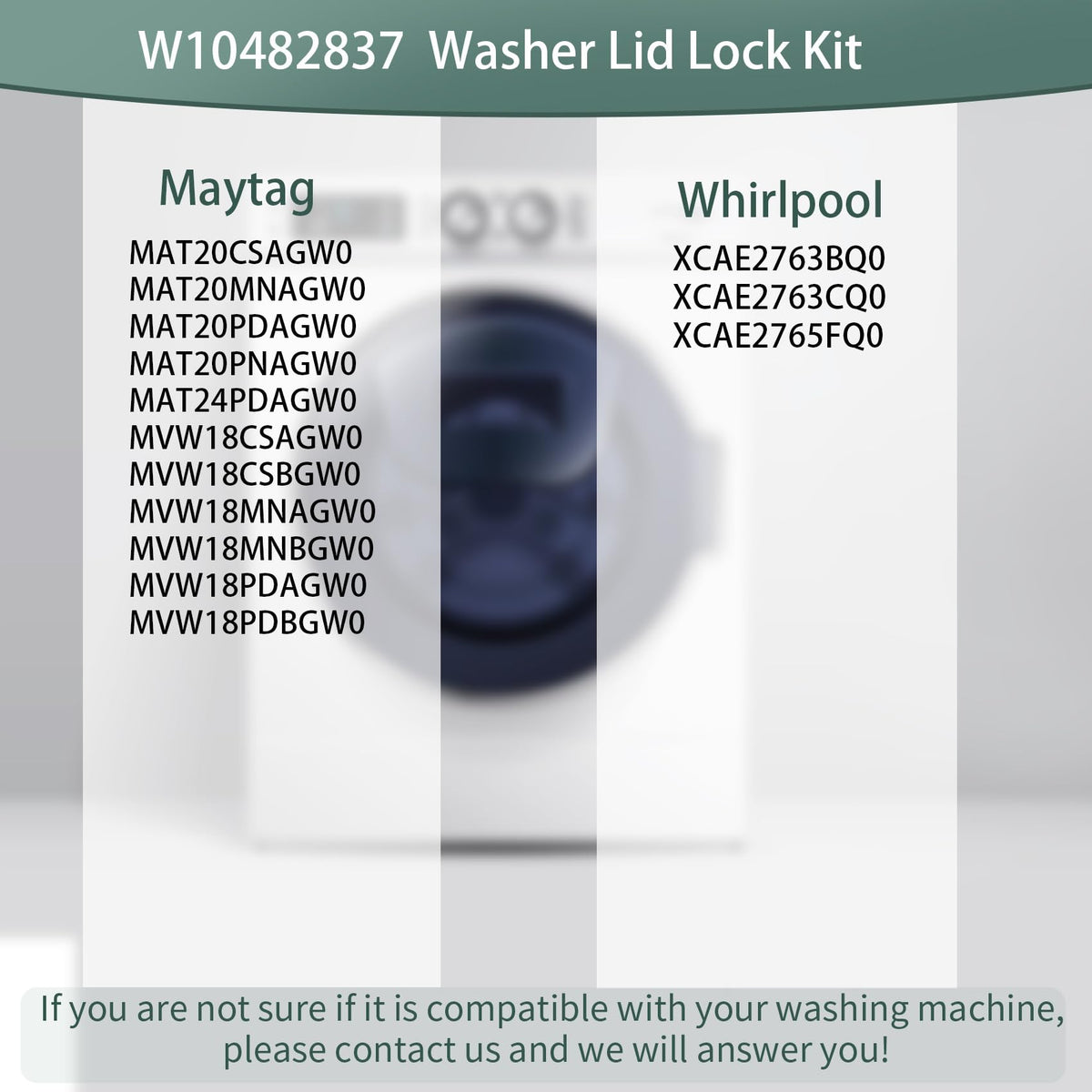 WPW10482837 W10482837 Washer Lid Lock Latch Replace FIX11755479
