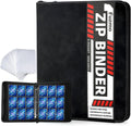 9 Pocket Trading Card Binder, 900 Cards Zip Album, Black | 50 Pcs Double Sided Sleeves, 3 Rings, Card Collection for