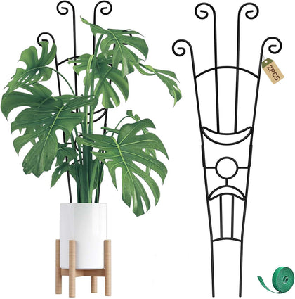 32.6in Monstera Plant Support Stakes for Indoor Plants, Metal Garden Plant Trellis for Climbing Plants, Pothos Vine