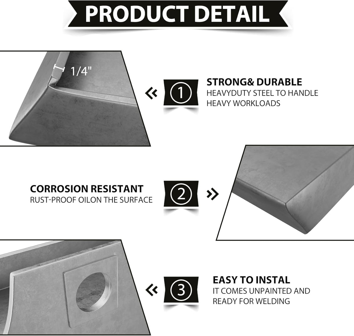 1/4 in Mini Skid Steer Attachment Plate Quick Attach Mount Plate Compatible with Dingo Ditch Witch，Support Welding