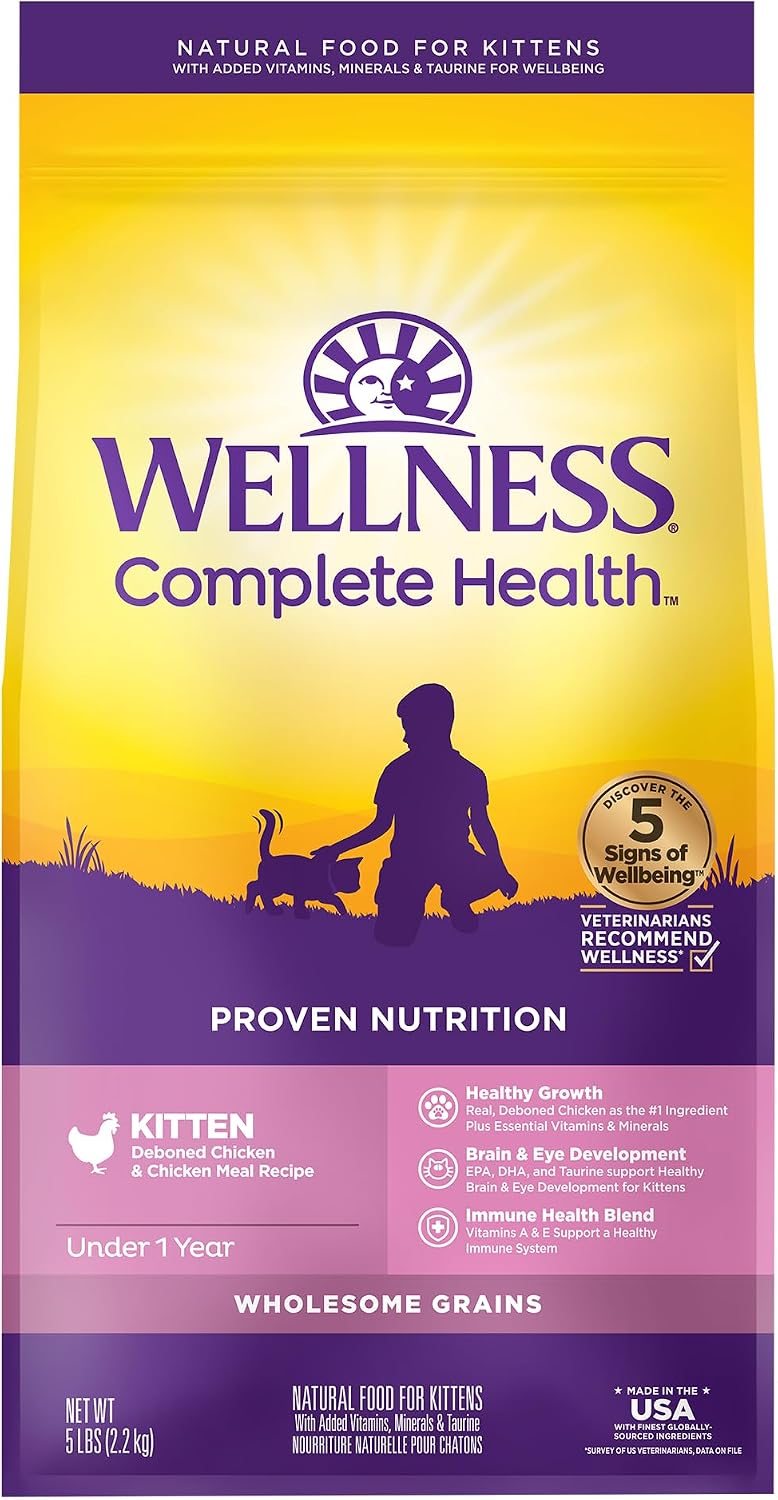 Complete Health Kitten Dry Cat Food, Natural, Wholesome Grains Kibble, Turkey, Turkey Meal and Chicken Recipe, 5 lb Bag