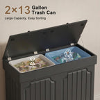 Dog Proof Kitchen Trash Can, Double 13 Gallon Garbage Can with Lids