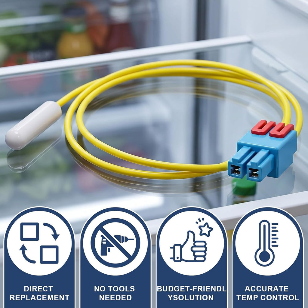 Direct Replacement Fridge Repair Part Refrigerator Temperature Sensor for Samsung RF263BEAESR RF263TEAESR RF263BEAESG RF217ACRS RF26HFPNBSR RF263BEAEBC RB194ACRS Series, Precise Temp Control