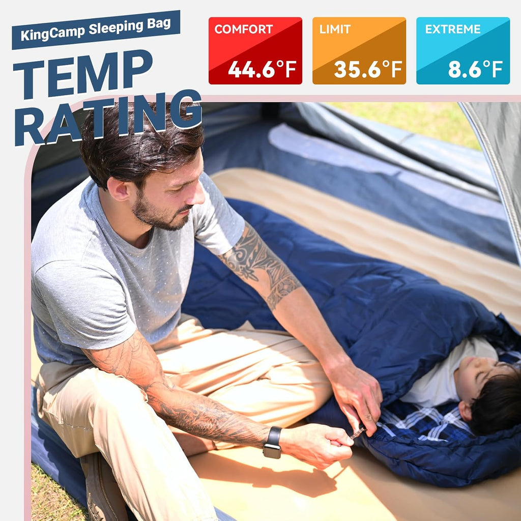 45°F Kids Sleeping Bag, 100% Flannel Sleeping Bag for Child | Lightweight Waterproof & Compact Sleeping Bags Cold