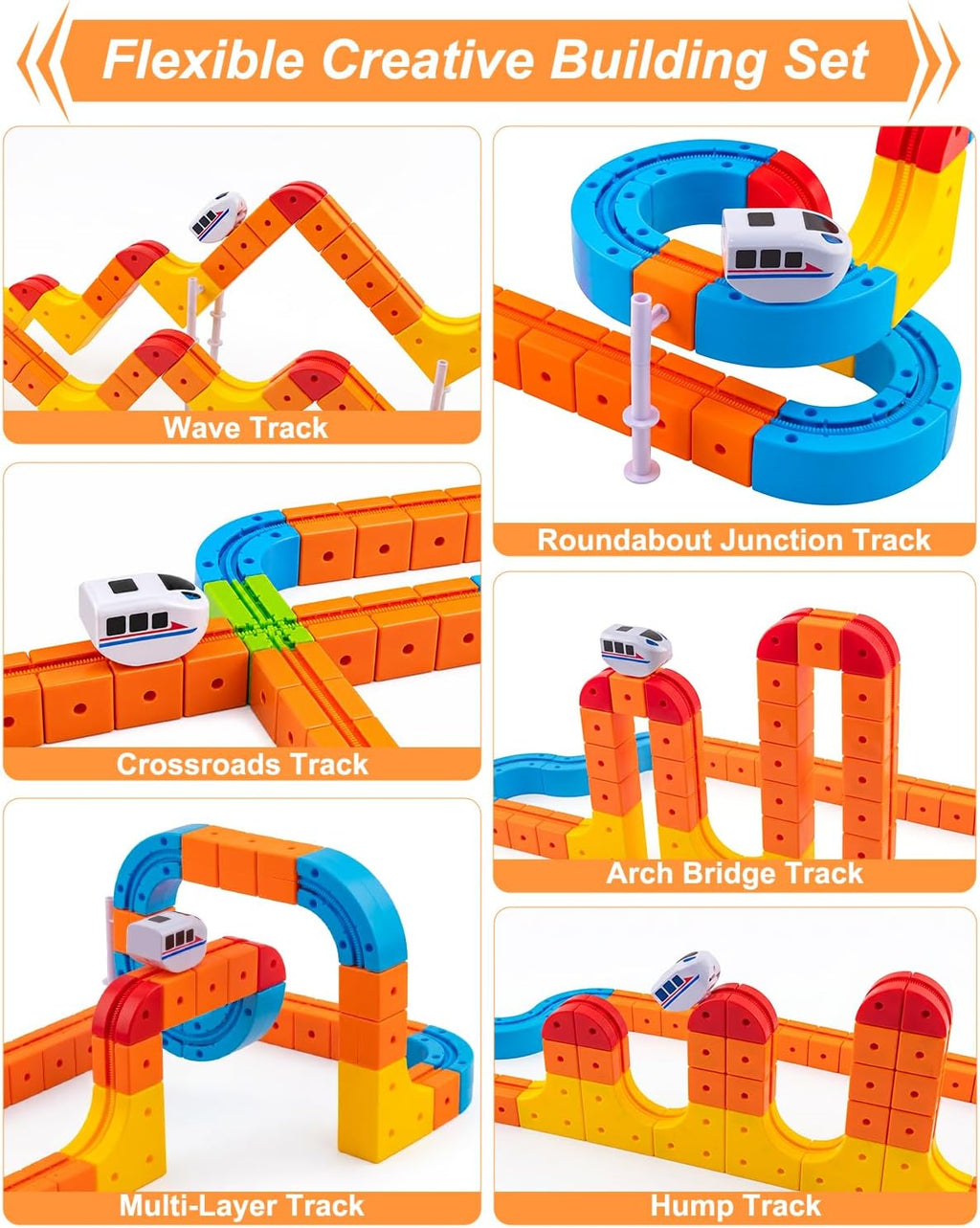 Electric Train Set for Kids, 3D Cube Track with Gravity-Defying Loop | 147pcs Track Building Cube Set with 2 Electric