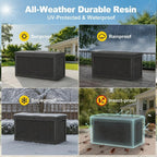 350 Gallon Extra Large Outdoor Storage Box，Resin Waterproof Deck Box，Black