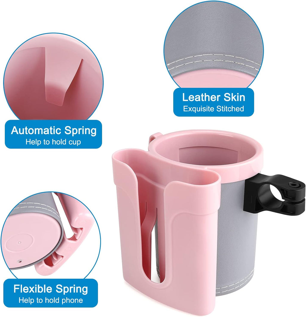 3-in-1 Bike Cup Holder with Cell Phone Keys Holder, Bike Water Bottle Holders, Universal Bar Drink Cup Can Holder for