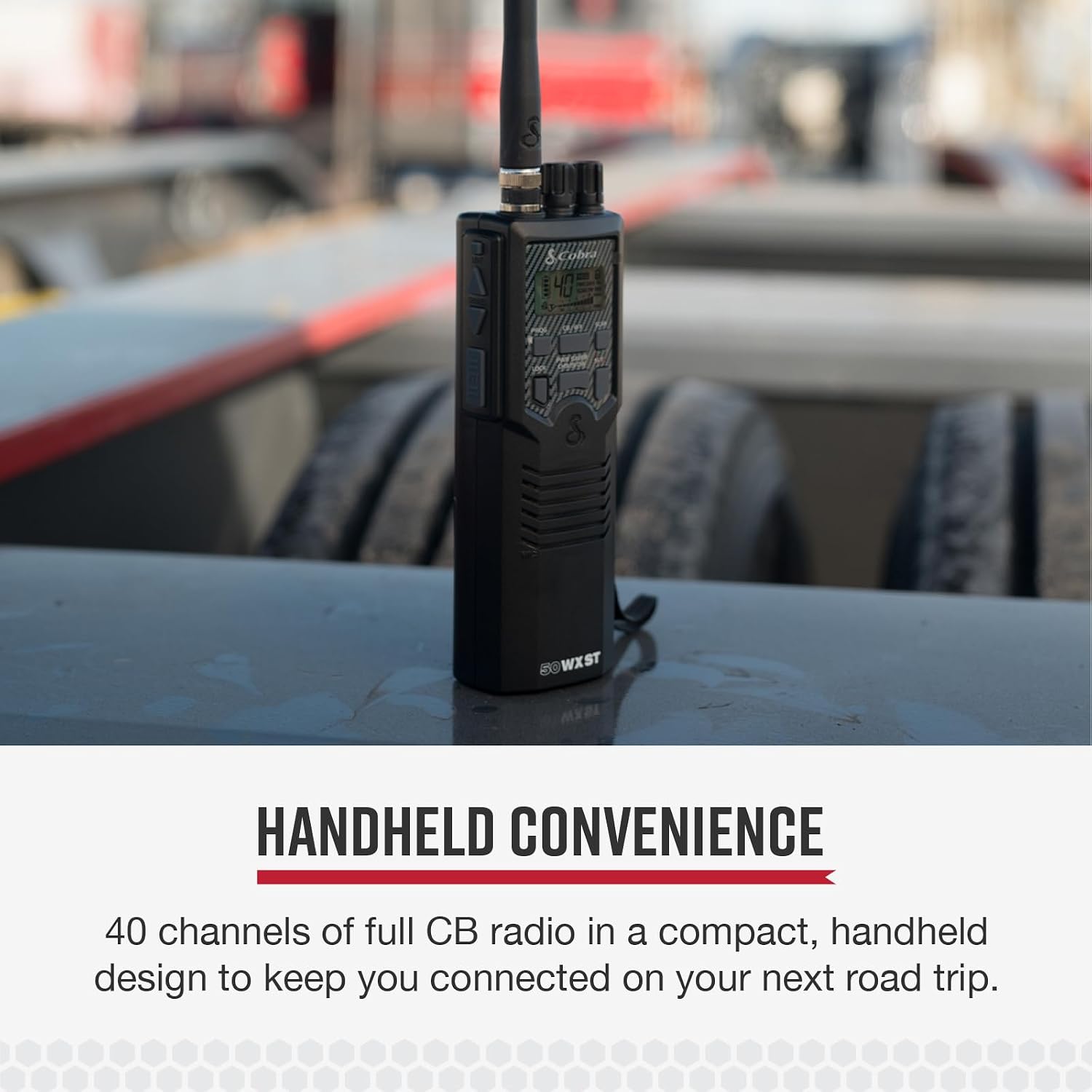 HH50WXST Handheld CB Radio - Emergency Radio with Access to Full 40 Channels and NOAA Alerts, Earphone Jack, 4 Watt