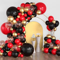 Red and Black Balloon Arch Kit, 114PCS Red and Gold Balloons 4 Size Red Black Gold Balloons for Birthday, Casino