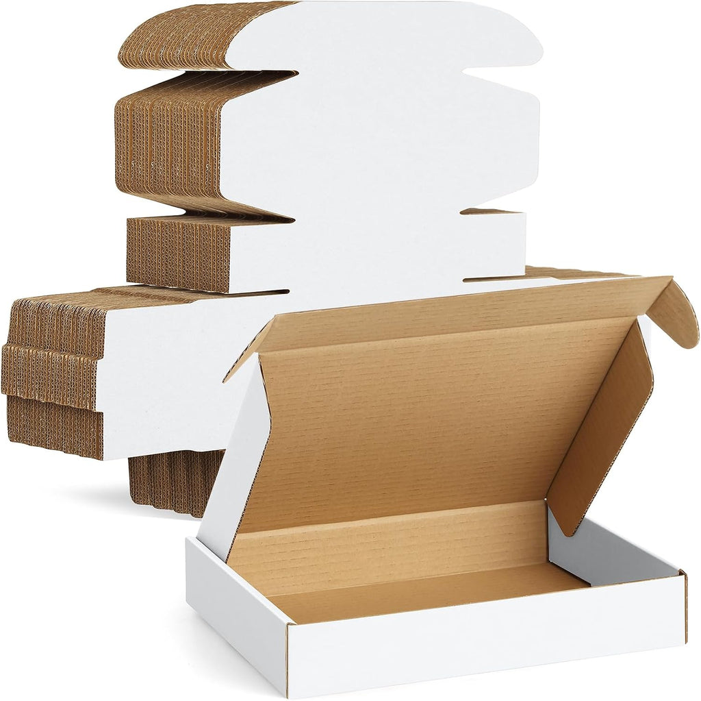 30 Pack 11x8x2 White Shipping Boxes for Small Business, Gifts