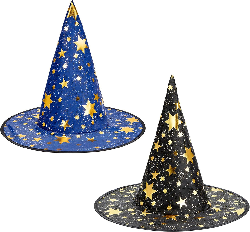 Witch Hat for Women Halloween Wizard Hat with Gold Star Party Hats for Adults Halloween Costume Accessories