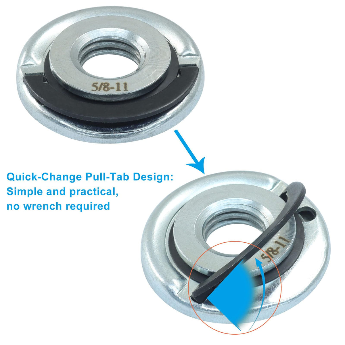 LifCratms Grinder Quick Change Flange Locking Nut, Metal, 2 PCS