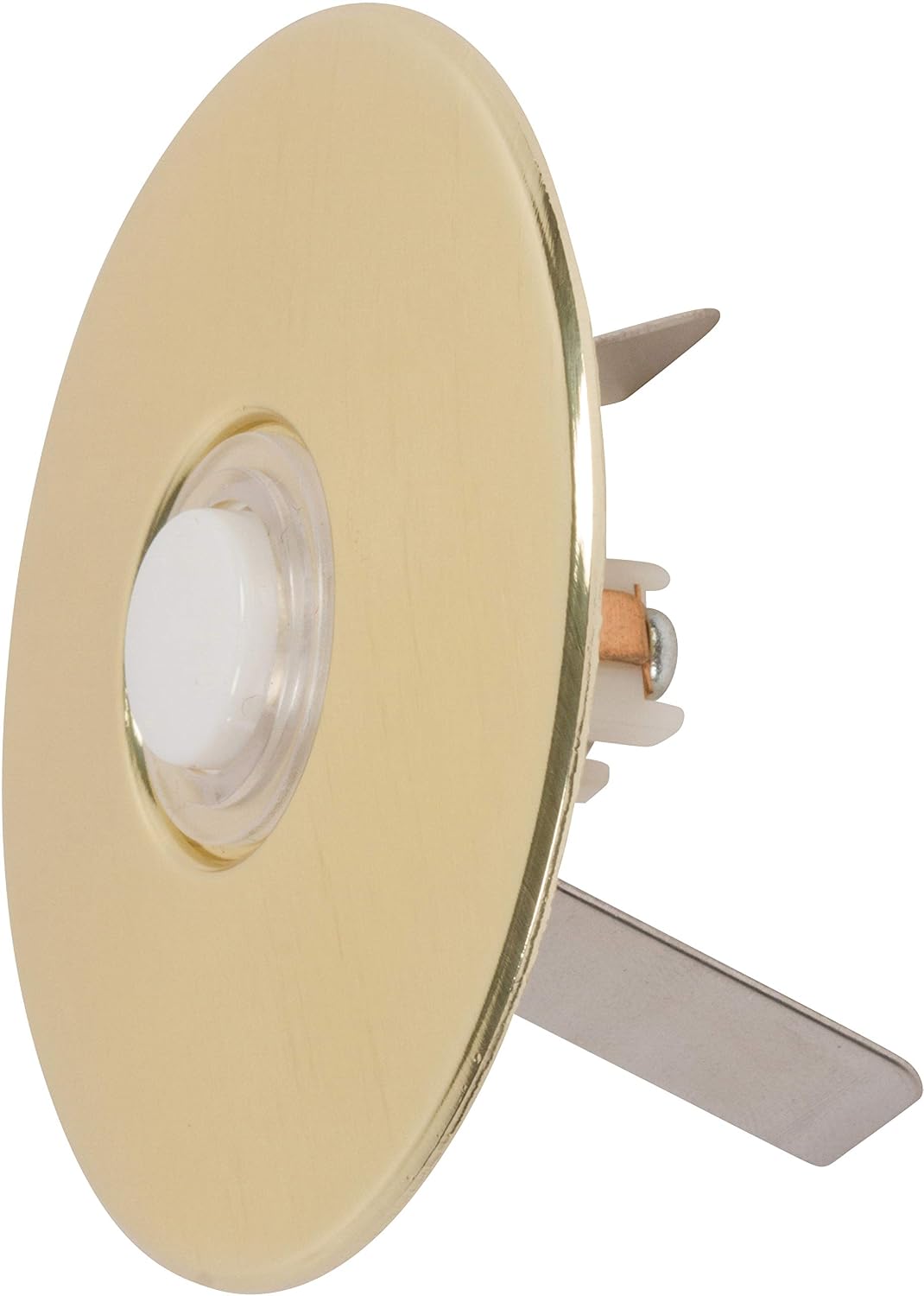 Products Lit Stucco Pushbutton Doorbell Button – 5/8” Decorative Lighted Gold Rim Pearl Button – 2-1/2” Gold Anodized