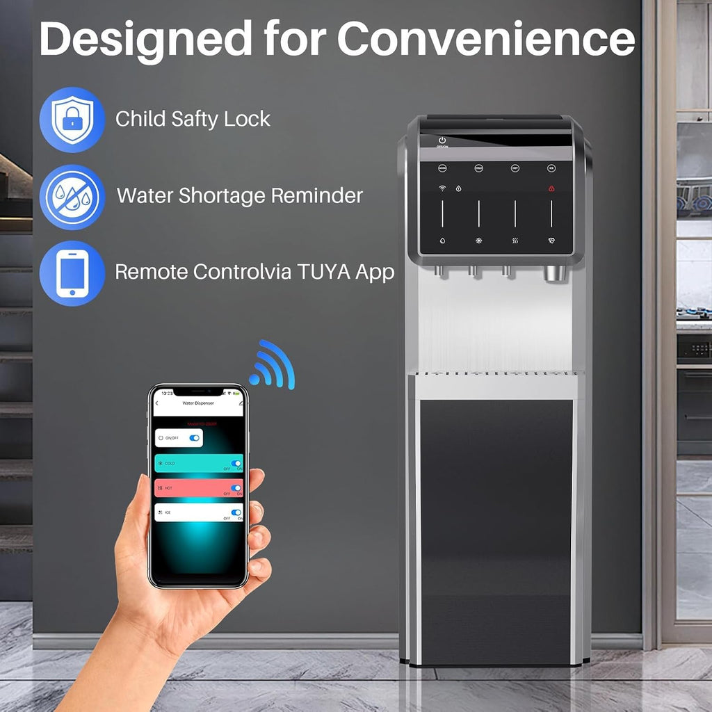 5-in-1 Water Cooler Dispenser with Ice Maker