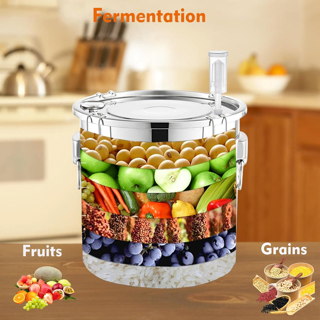 Alcohol Still 5 Gallon 3 Pots Shine Still Distillery Kit for Alcohol Stainless Copper Tube Complete with Thumper Keg