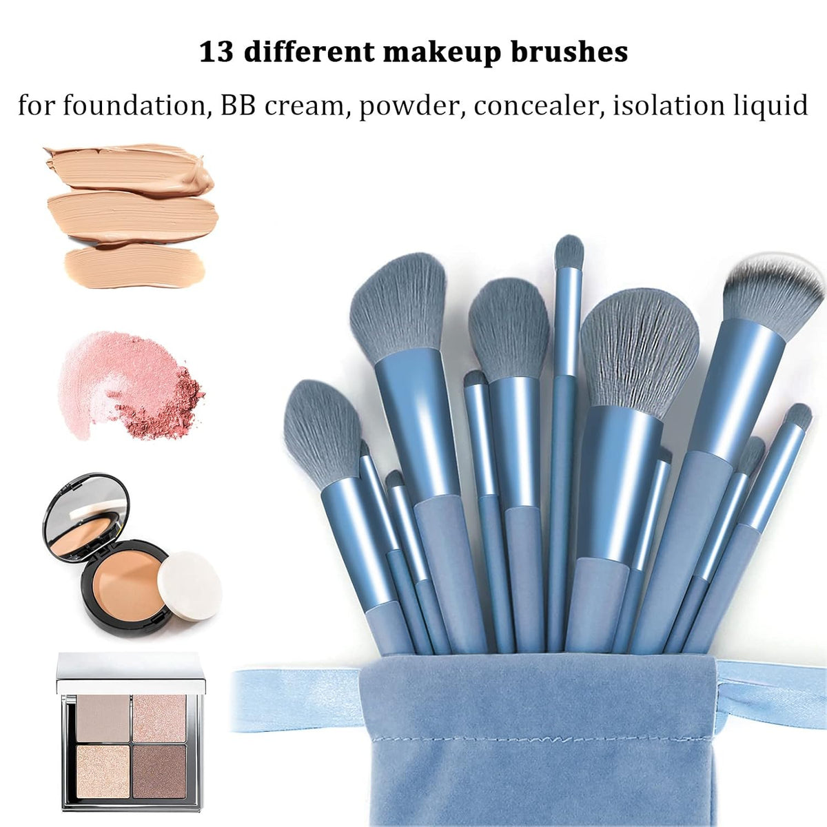 Makeup Brushes 22 Pcs Makeup Kit,Foundation Brush Eyeshadow Brush Make up Brushes Set (Blue, 22 Piece Set Large)