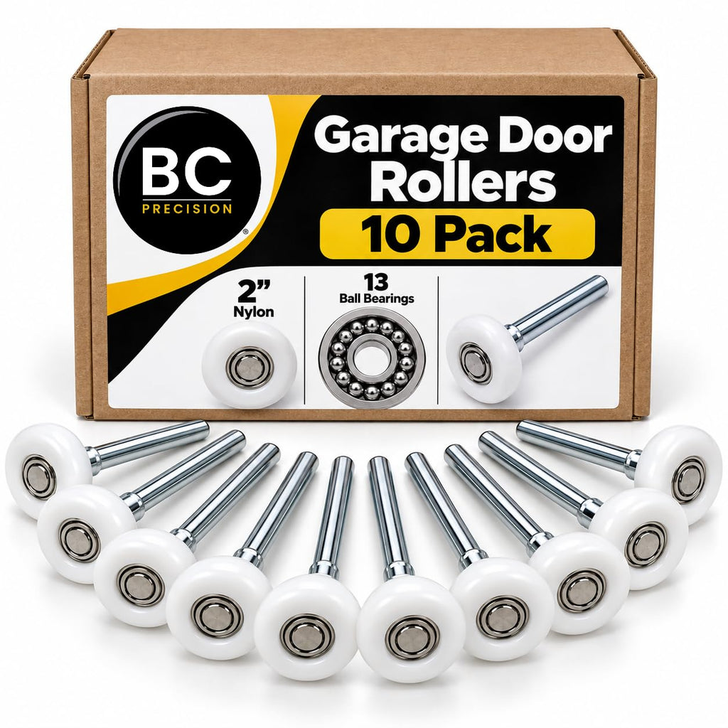 BC Precision Garage Door Rollers, 10 Pack, 2" Nylon, 13 Ball Bearings