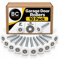 BC Precision Garage Door Rollers, 10 Pack, 2" Nylon, 13 Ball Bearings