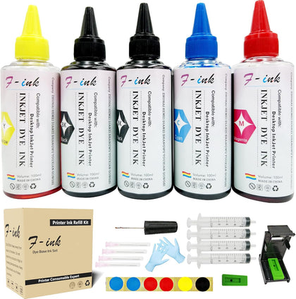 5 Bottles Ink and Ink Refill Kits Compatible with Hp Inkjet Ink Cartridges 68 68XL 67XL 662XL 664XL 60XL 61XL 62XL