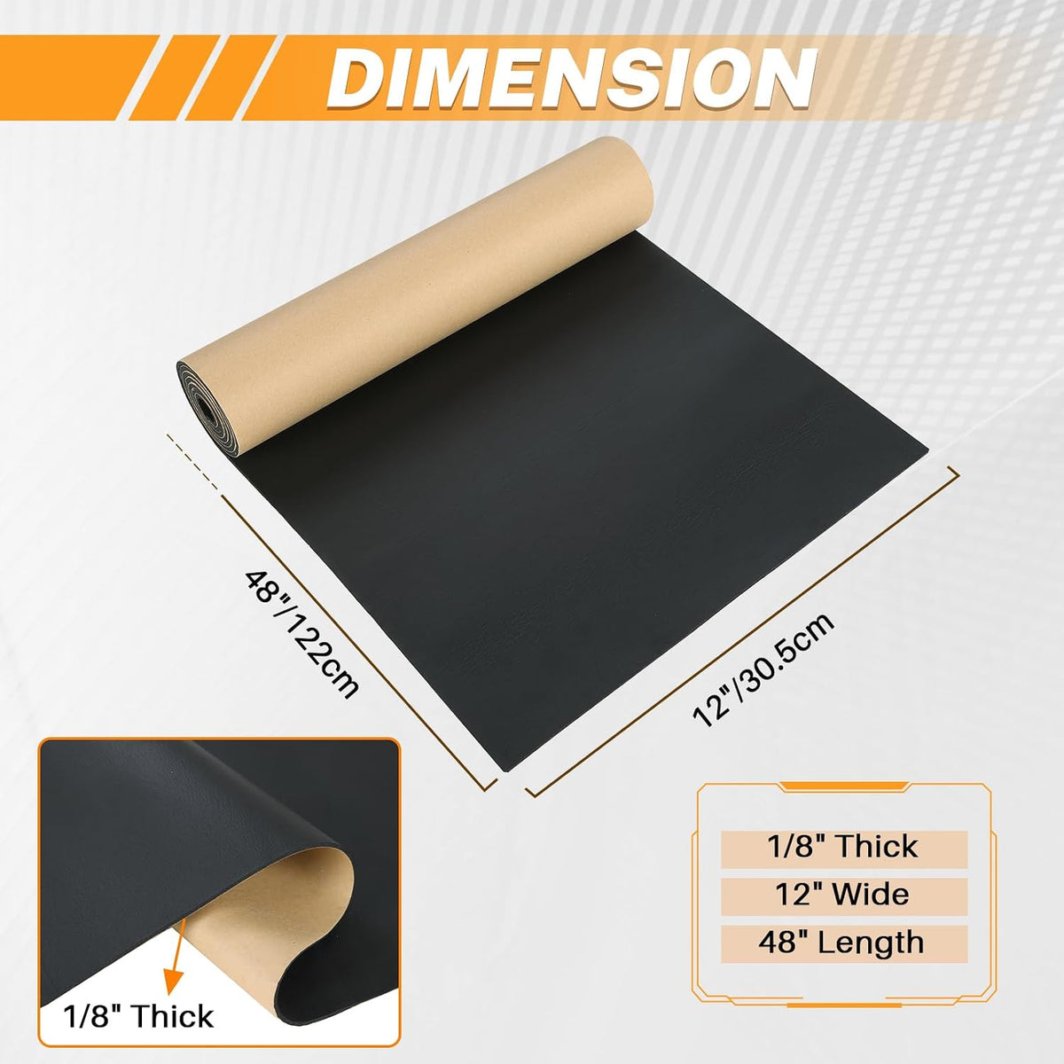 1/8" T x 12" W x 48" L Neoprene Foam Padding with Adhesive