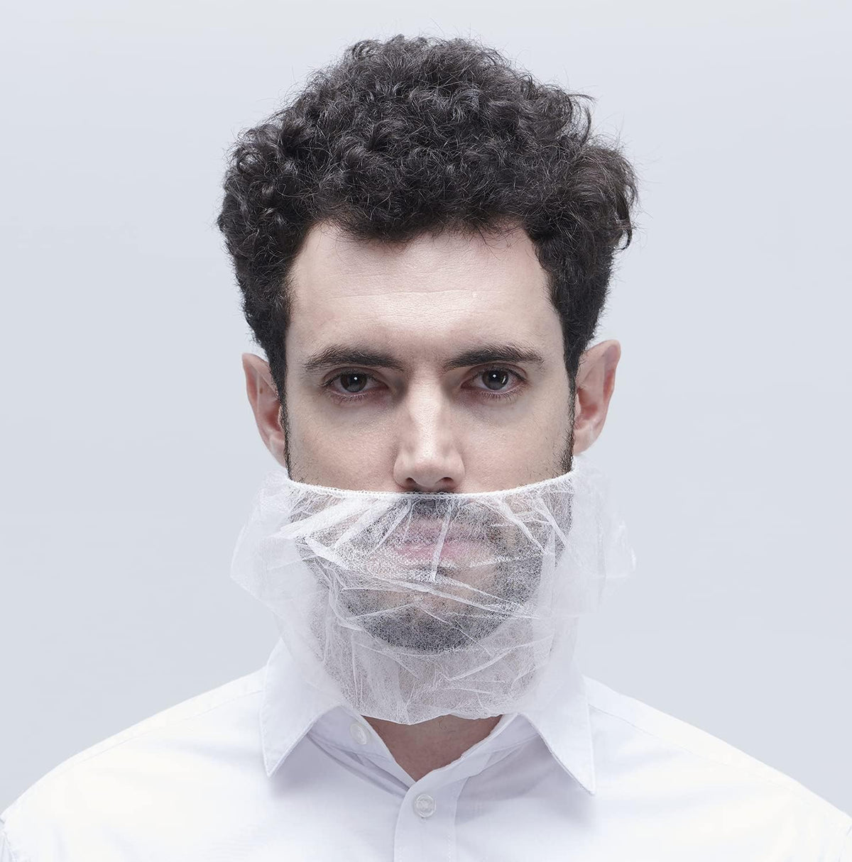 Disposable Beard Covers Protector, 19x9, White, 100 Pack