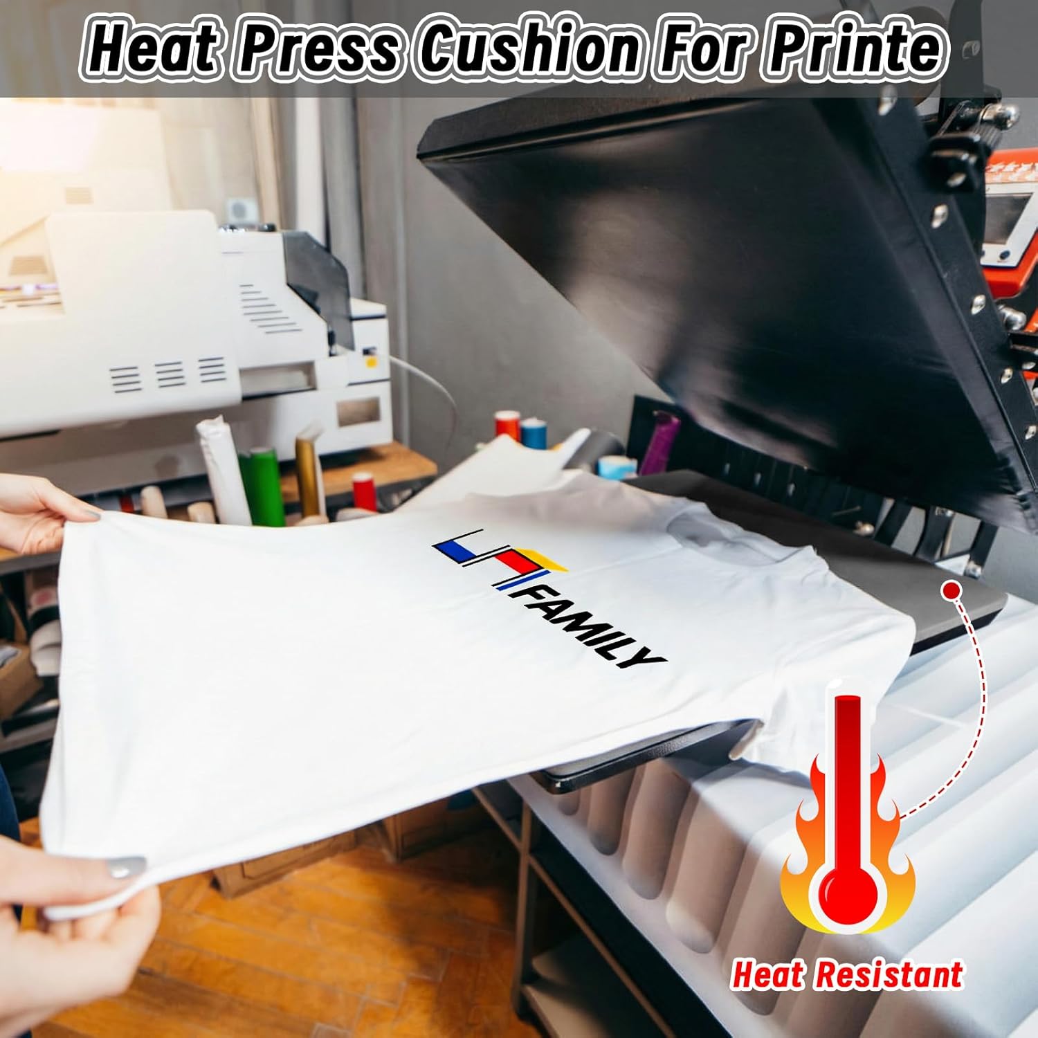 2 Pack Heat Press Mat 15x15IN, Silicone Heat Press Pad, Gray Washable Double-Sided Heat Mat for Heating Press for