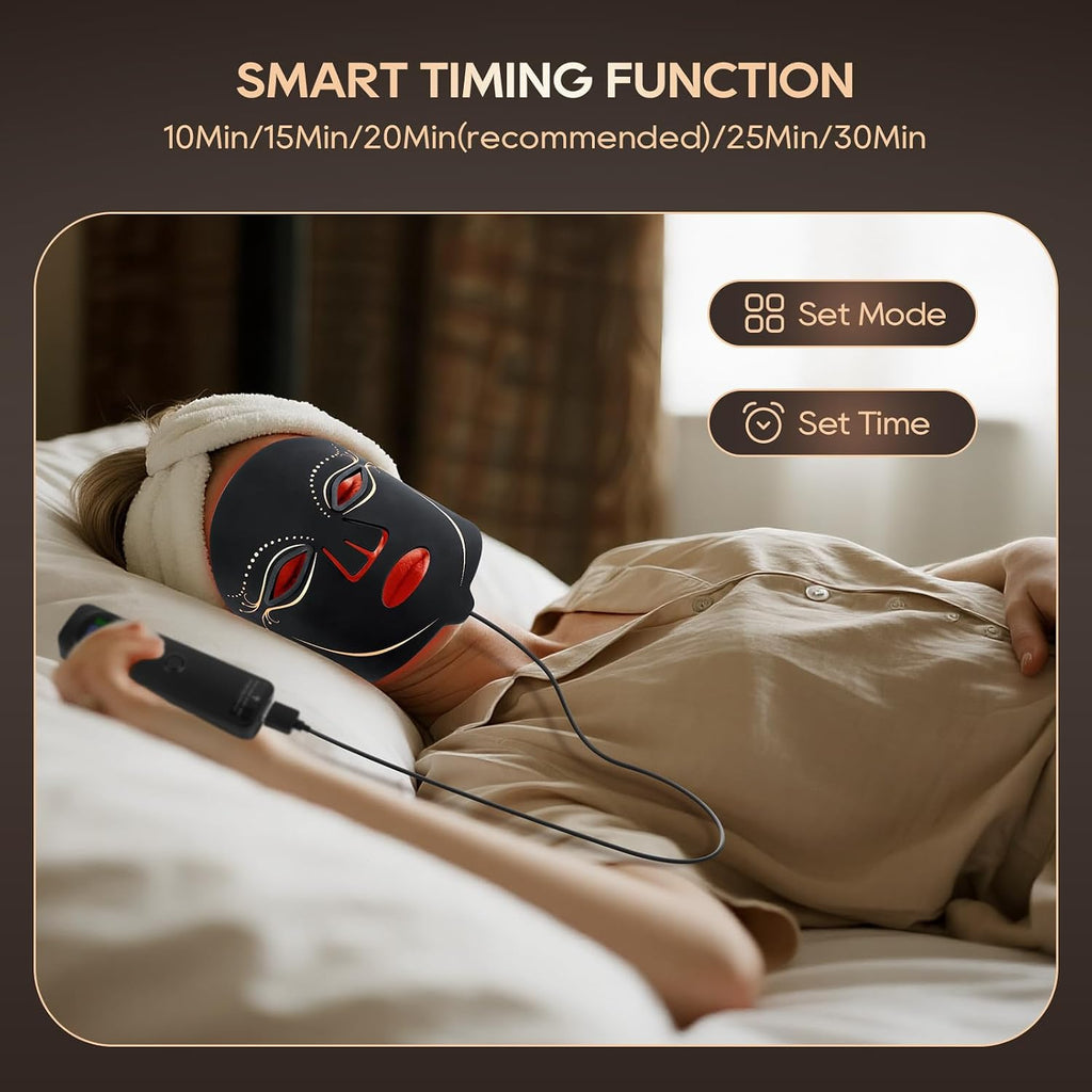 Red Light Therapy Mask for Fcae，4 Modes, Infrared Skin Care Device