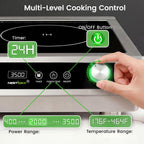 3500W Commercial Induction Cooktop, 208V 3-Phase Induction Burner