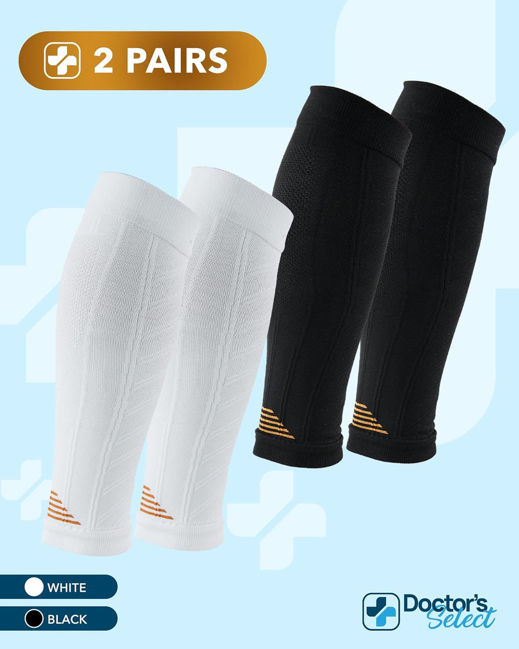 2 Pairs Copper Calf Compression Sleeve - Leg Compression Sleeves for Women & Men, Shin Splint Relief