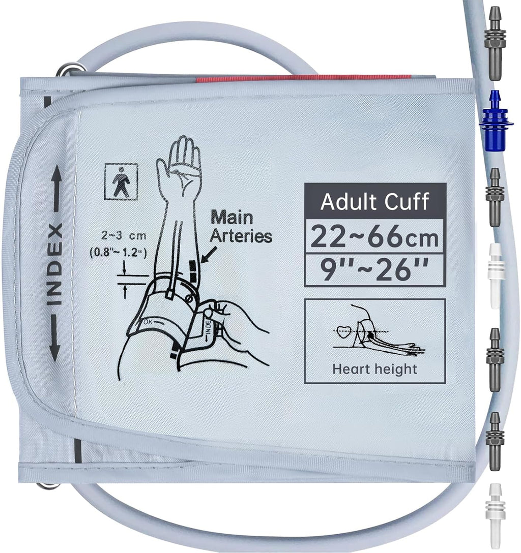 XXXL Blood Pressure Cuff, 9”-26” (22-66CM) Extra Large Cuff Compatible with Omron BP Monitor, Replacement XXX-Large