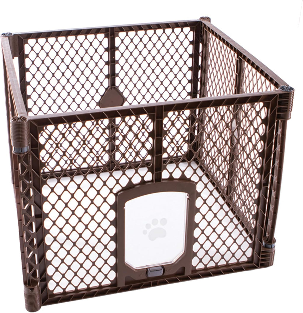 North States Petyard Passage: 4-Panel Folding Dog Playpen Indoor or Outdoor. 7 sq. ft. Puppy Playpen, Lockable Pet