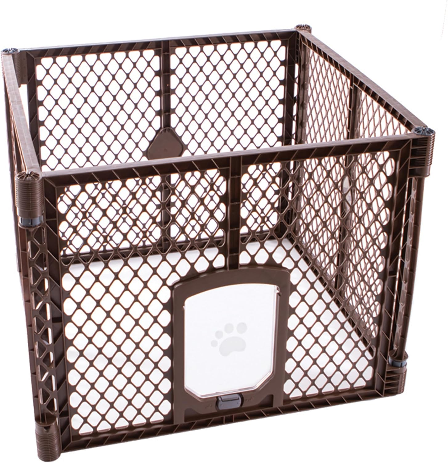 North States Petyard Passage: 4-Panel Folding Dog Playpen Indoor or Outdoor. 7 sq. ft. Puppy Playpen, Lockable Pet