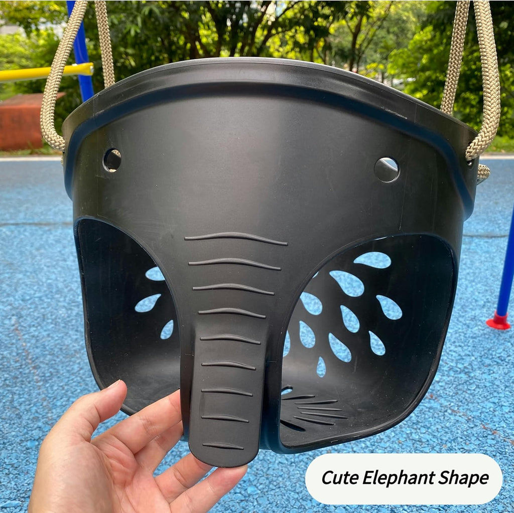 Toddler Swing Set Accessories High Back Full Bucket Swing Seats w/Adjustable Rope