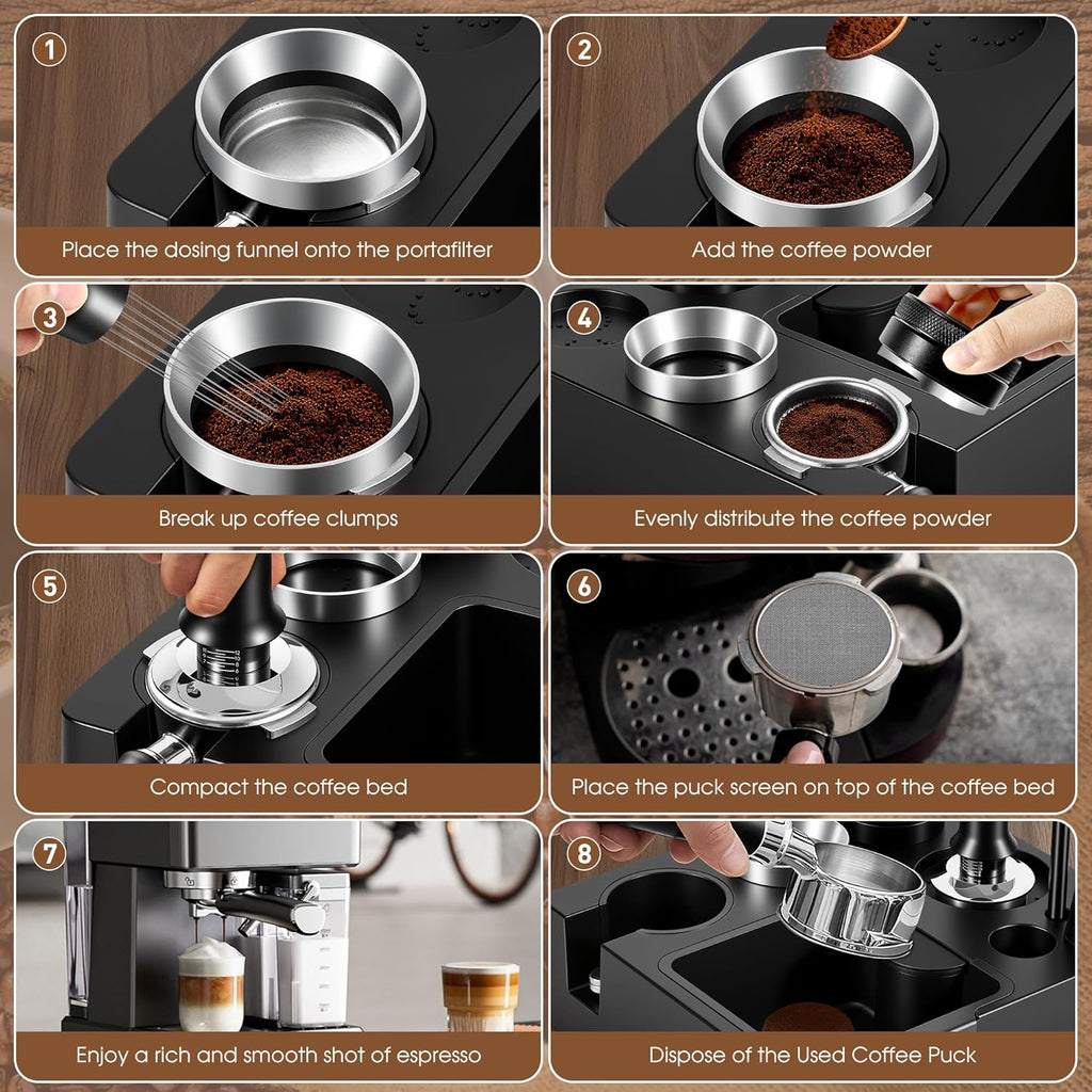 54mm Espresso Accessories Kit, Tamping Station, Knock Box, Tamper