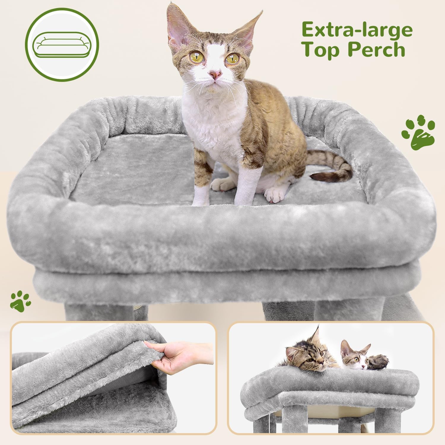 Cat Tower for Indoor Cats, Heavy Duty Cat Trees for Large Cats Adult Big Cats Maine Coon Cat Tree Tower with
