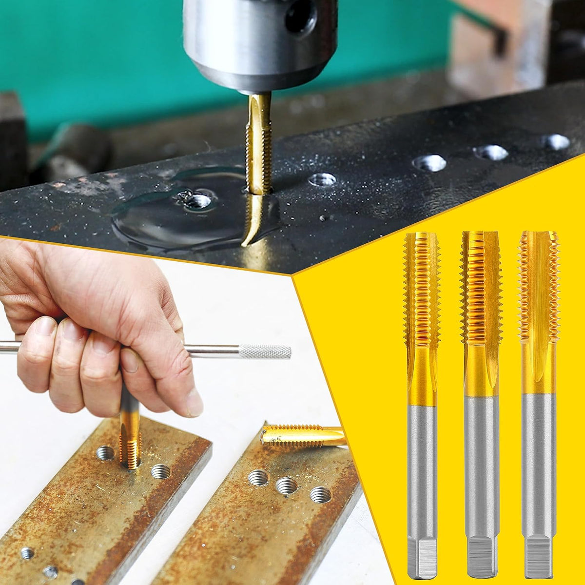 1Pc 3/8"-16 UNC Thread Tap for Metal,M2 HSS Bottom Threading Hand Tap