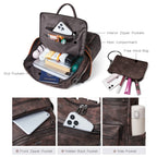 Vegan Leather Backpack Purse for Women with Adjustable Shoulder Bag