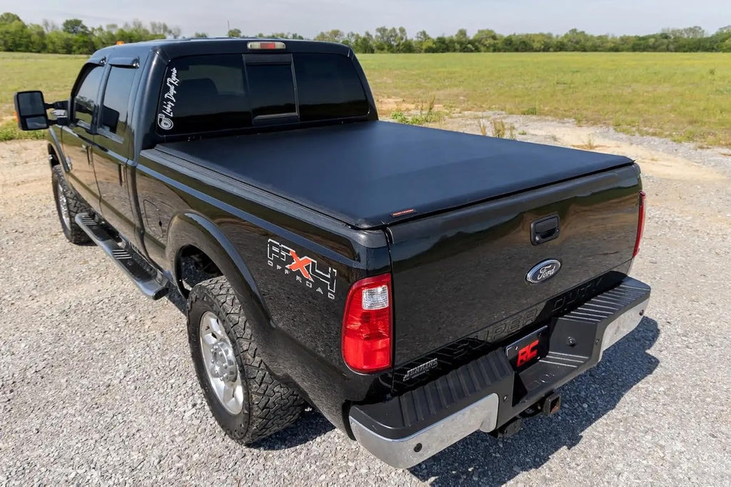 Rough Country Soft Roll Up Truck Bed Tonneau Cover for Ford F250/350 Super Duty (1999-2016) - Fits 6'10 (82") Bed, Weatherproof Bed Cover