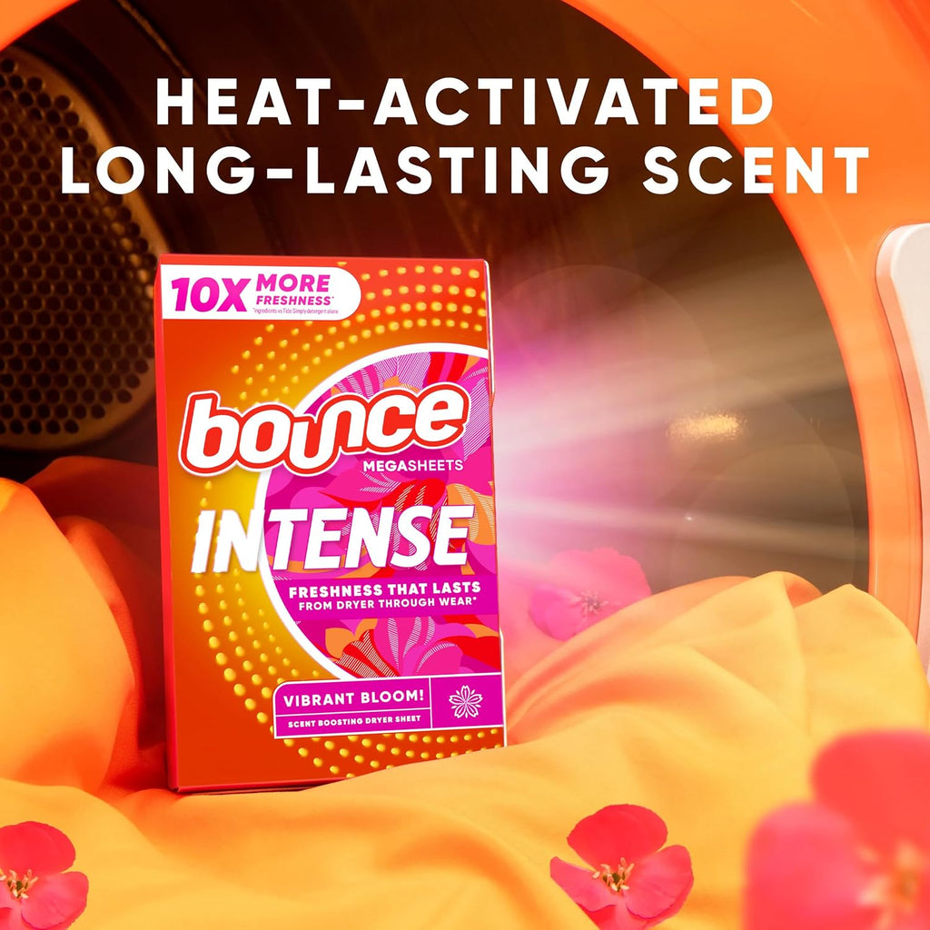 Intense Dryer Sheets, Vibrant Bloom, 60 Count, Scent Boosting Dryer Sheet