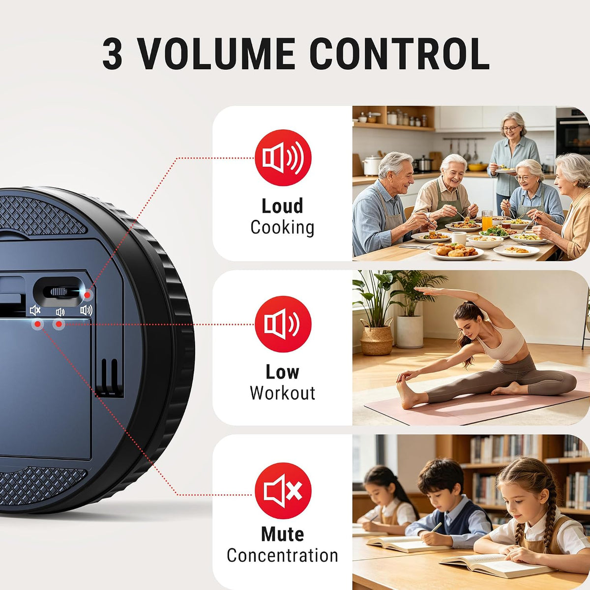 Magnetic Kitchen Timers for Cooking, Digital Timer for Kids Teacher