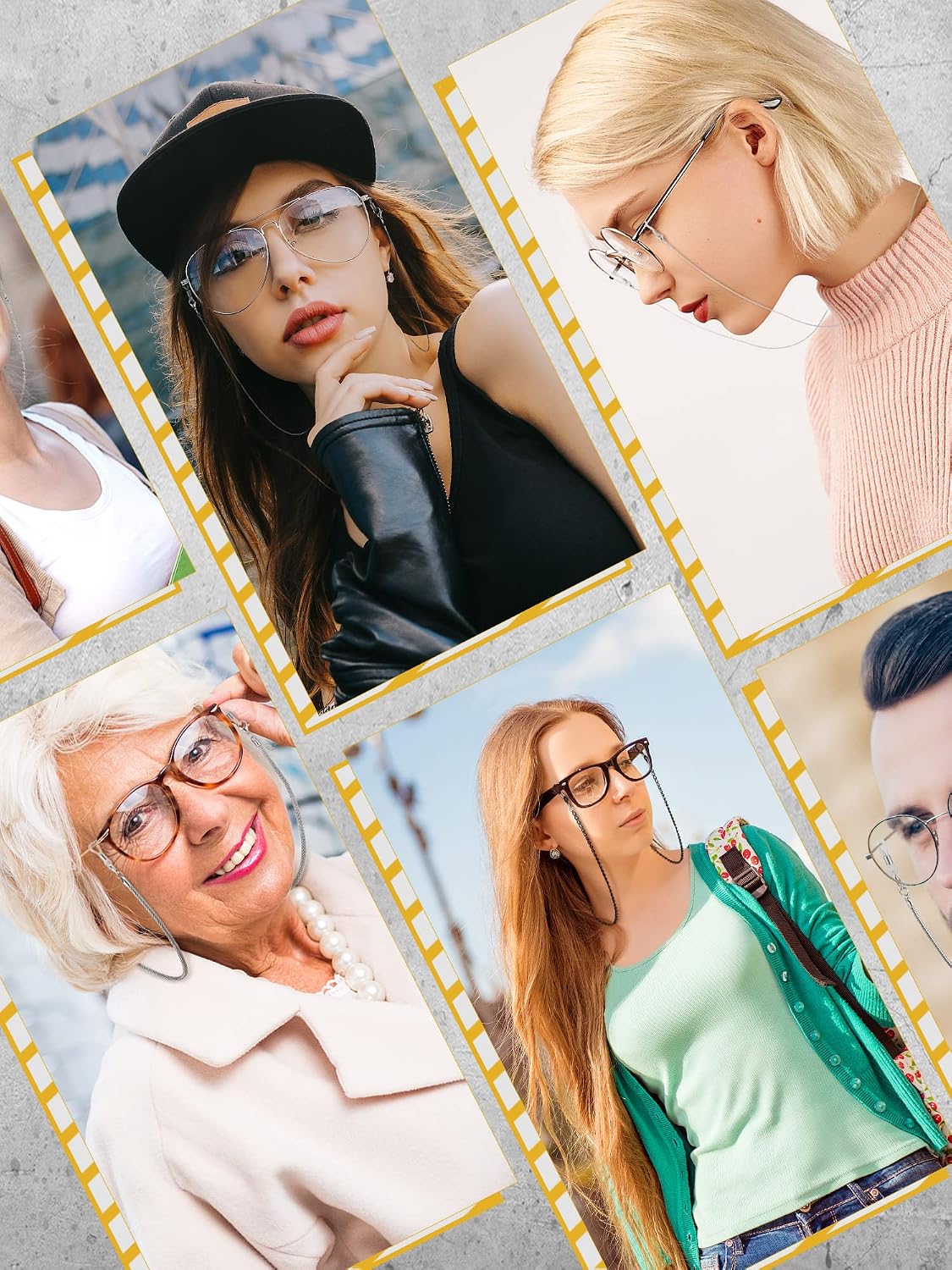 7 Pcs Eyeglass Chains Eyeglasses Strap Glasses Holder Necklace Eyewear Chain Reading Lanyard for Glasses Women Men
