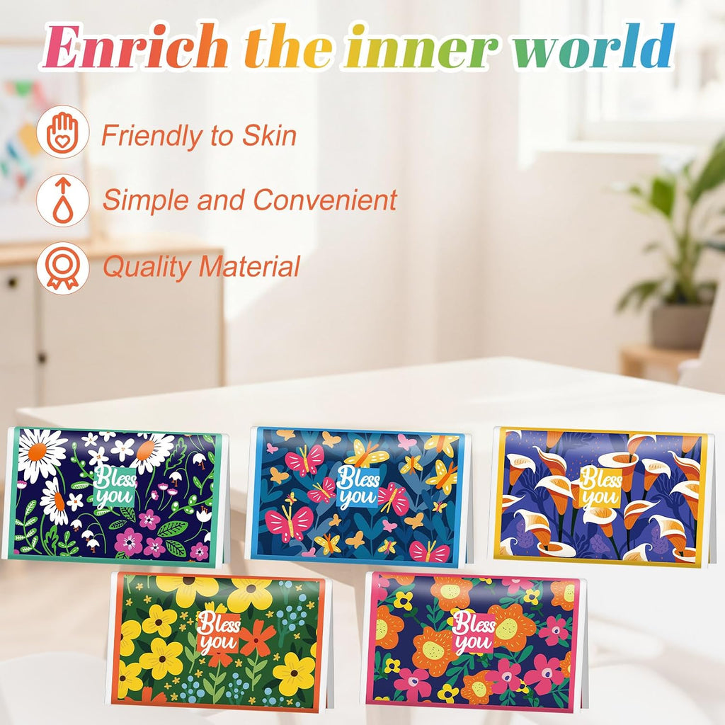 60 Pack Wildflower Bless You Travel Pocket Tissues Bulk